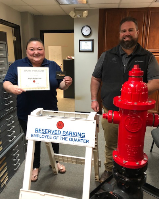 Angie Robertson named M&H Valve Company Employee of the Quarter